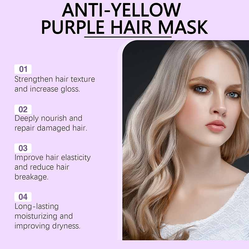Anti-gulnande lila hårmask