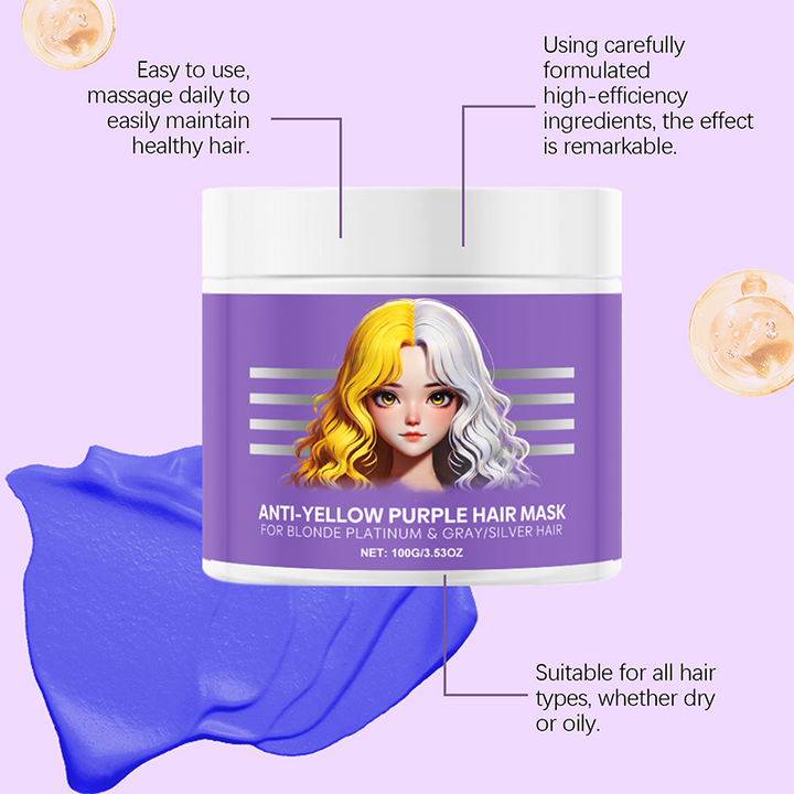 Anti-gulnande lila hårmask