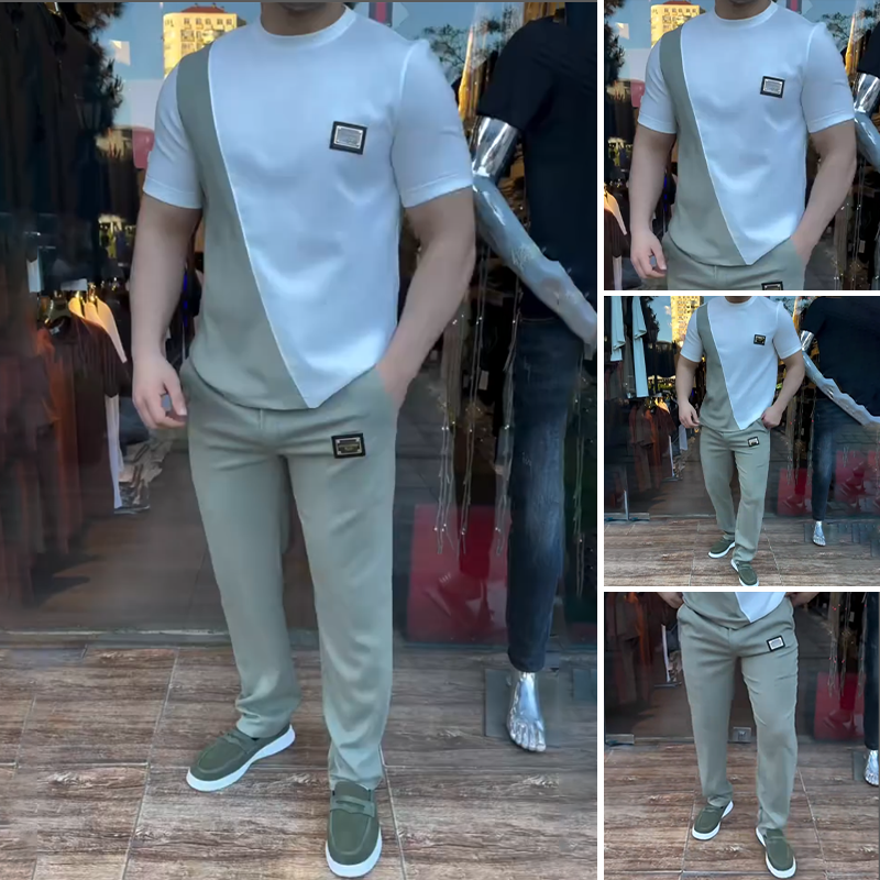 🔥Casual Crew Neck Top och byxor för män