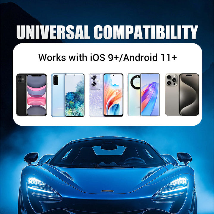 2-i-1 trådlös adapter för iPhone och Android Auto🎵