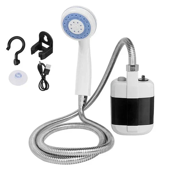 🚿Bärbar campingdusch med justerbart flöde – För enkel och bekväm rengöring utomhus!✨