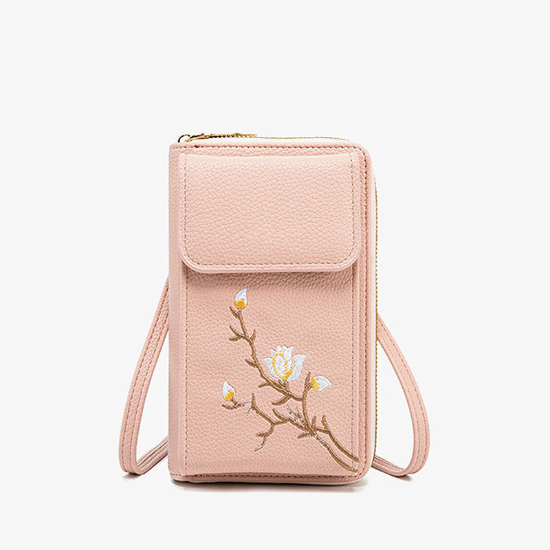 Broderad Blommig Retro Mini Crossbody-väska