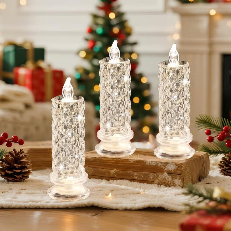 Set med 4 LED-kristalljus