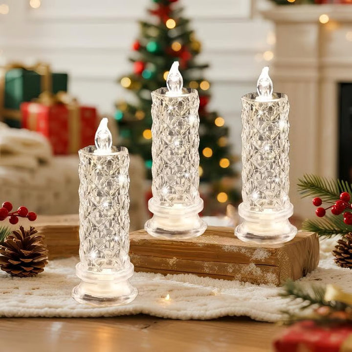Set med 4 LED-kristalljus