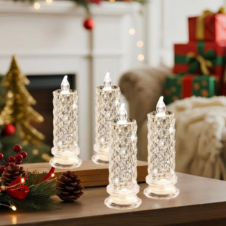Set med 4 LED-kristalljus