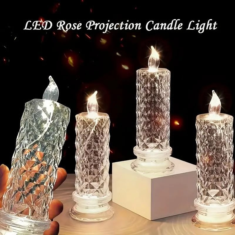Set med 4 LED-kristalljus