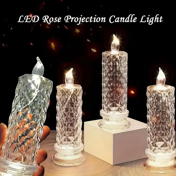 Set med 4 LED-kristalljus