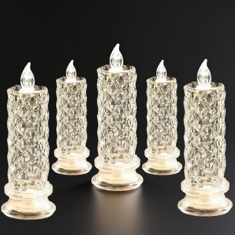 Set med 4 LED-kristalljus