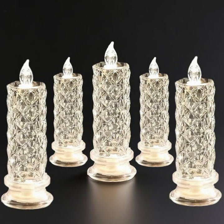 Set med 4 LED-kristalljus