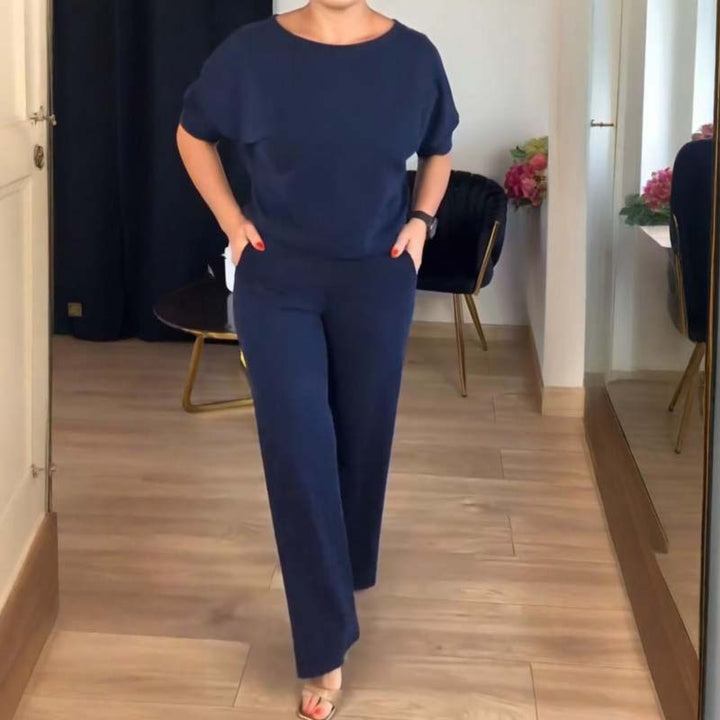 🔥Mest populärt🔥Hemkomfort + Business Elegance Lång kofta, topp och byxor, 3-delat set