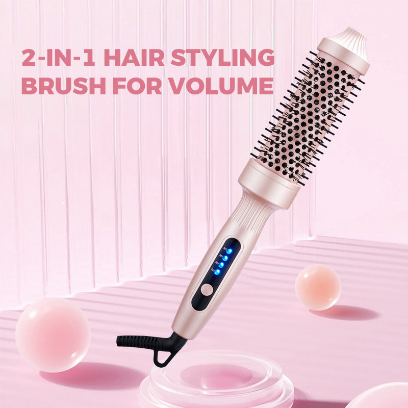 💇‍♀️50% RABATT JULREA!✨2-i-1 Volymkam🌟Joniskt Material med Anti-Statiska Tänder för Omedelbar Lift & Volym i Ett Steg🌀