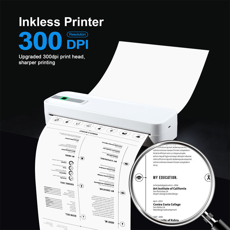 🖨️ 60% RABATT! ✨ BÄRBAR BLUETOOTH-SKRIVARE - Trådlös Utskrift från Mobil, Kompakt Design för Resor och Studier, Perfekt för Foton och Anteckningar 📱✨