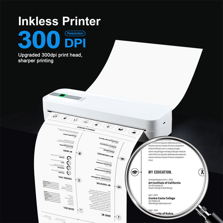 🖨️ 60% RABATT! ✨ BÄRBAR BLUETOOTH-SKRIVARE - Trådlös Utskrift från Mobil, Kompakt Design för Resor och Studier, Perfekt för Foton och Anteckningar 📱✨