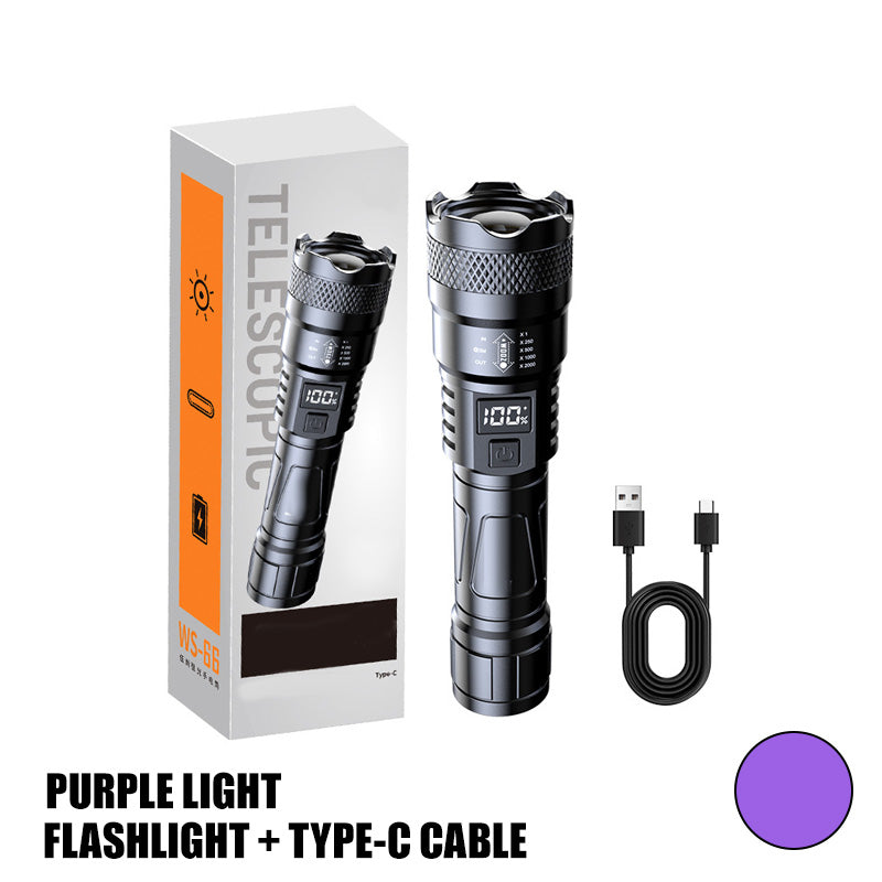 🔦 KÖP 2, FÅ 1 GRATIS! ✨ Bärbar LED Ficklampa – Justerbar Fokus, Vattentät & Perfekt för Utomhusnödläge ⚡📦