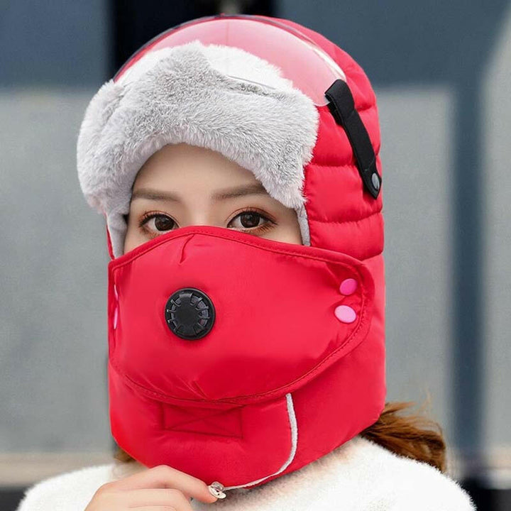 🧢 55 % RABATT NU! ✨ Termisk mössa med avtagbar andningsventilmask – vindskyddande fleece med justerbar rem för extremt kallt väder ❄️🔒