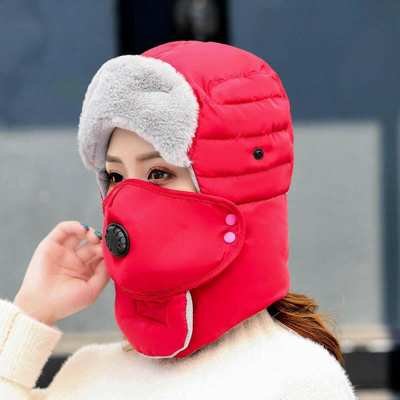 🧢 55 % RABATT NU! ✨ Termisk mössa med avtagbar andningsventilmask – vindskyddande fleece med justerbar rem för extremt kallt väder ❄️🔒