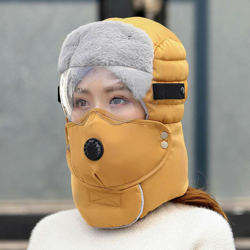 🧢 55 % RABATT NU! ✨ Termisk mössa med avtagbar andningsventilmask – vindskyddande fleece med justerbar rem för extremt kallt väder ❄️🔒