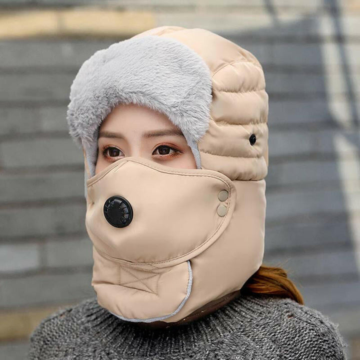 🧢 55 % RABATT NU! ✨ Termisk mössa med avtagbar andningsventilmask – vindskyddande fleece med justerbar rem för extremt kallt väder ❄️🔒