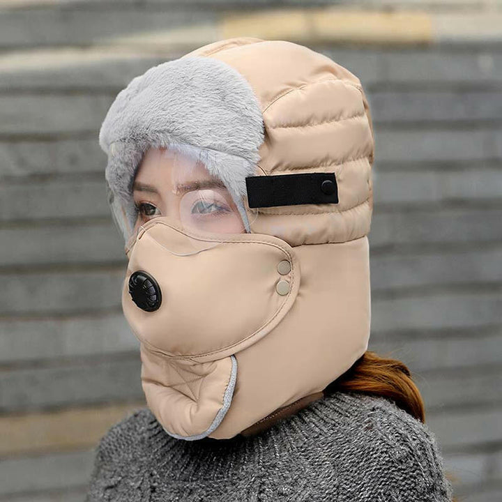 🧢 55 % RABATT NU! ✨ Termisk mössa med avtagbar andningsventilmask – vindskyddande fleece med justerbar rem för extremt kallt väder ❄️🔒