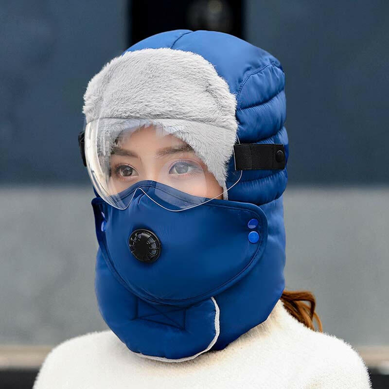 🧢 55 % RABATT NU! ✨ Termisk mössa med avtagbar andningsventilmask – vindskyddande fleece med justerbar rem för extremt kallt väder ❄️🔒