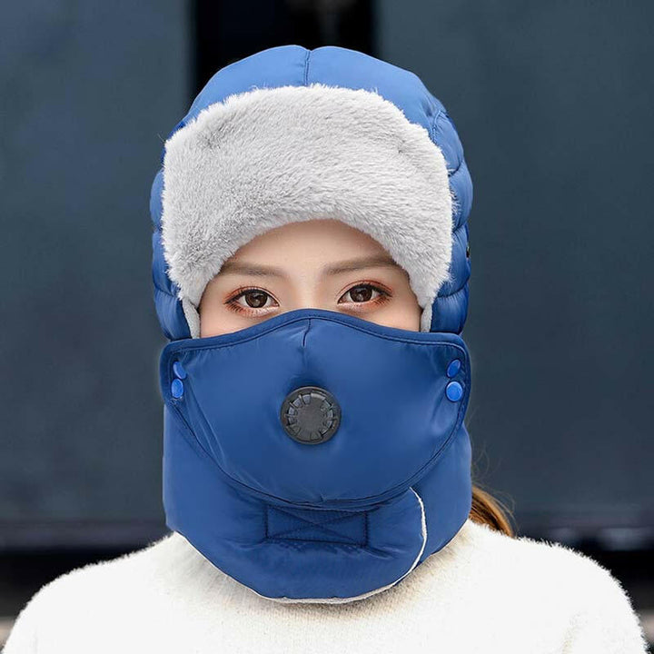 🧢 55 % RABATT NU! ✨ Termisk mössa med avtagbar andningsventilmask – vindskyddande fleece med justerbar rem för extremt kallt väder ❄️🔒