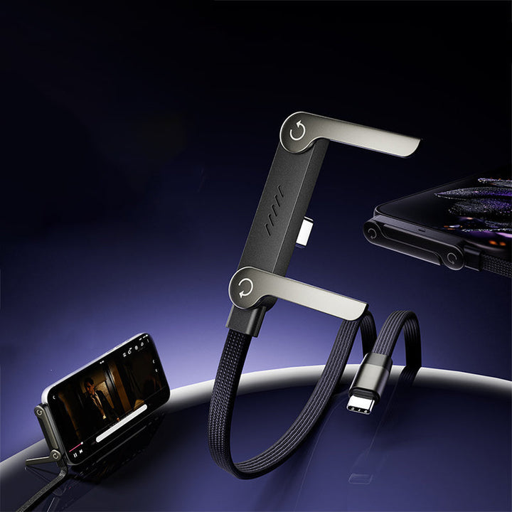 ⚡ KÖP 3, FÅ 1 GRATIS! 📱 2-i-1 Osynlig Laddningskabel – 240W Snabbladdning, Inbyggt Telefonstativ & Robust Design 🔋🎁