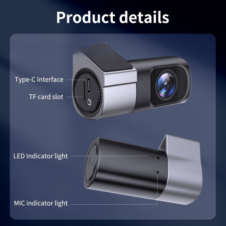 1080P HD Bilkamera med Wi-Fi och Mörkerseende