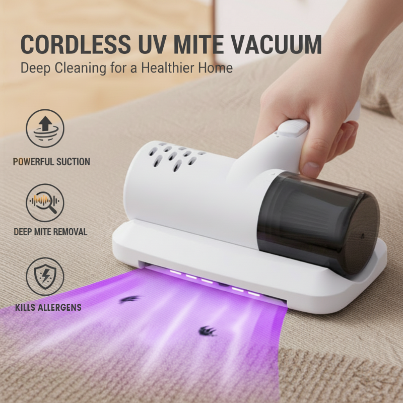 Multifunktionell Trådlös Kvalsterdammsugare med UV-C Ljus