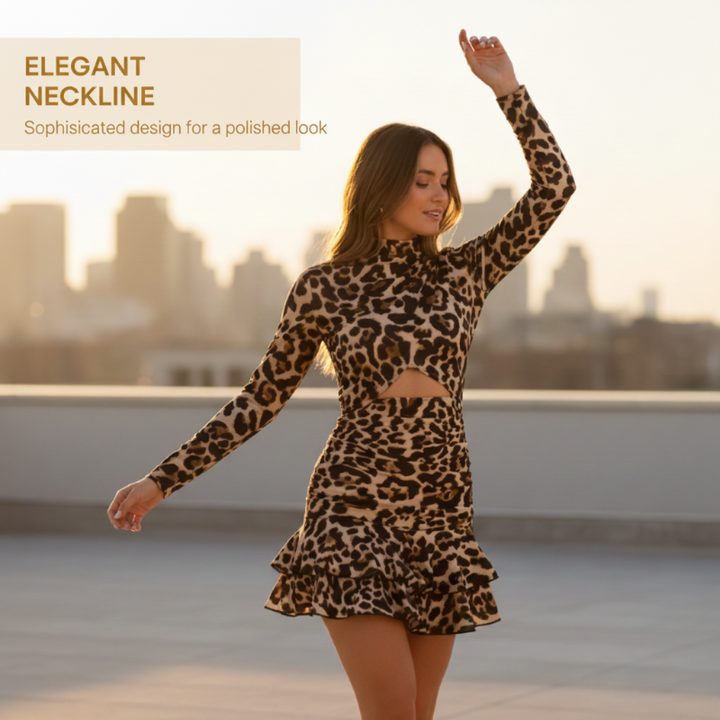 🔥Extrarea💖Damleopardmönstrad veckad ministring🐆