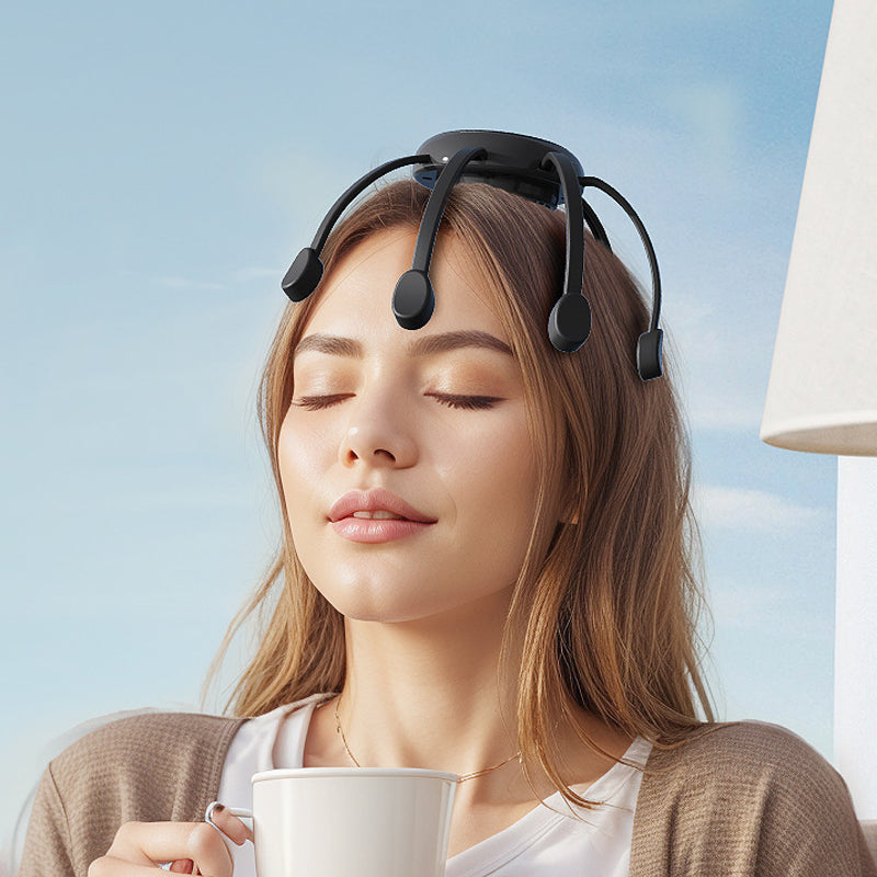 💆‍♂️ Intelligent bläckfiskhuvudmassage – Avslappnande knådning, flera lägen och bärbar design 🔋