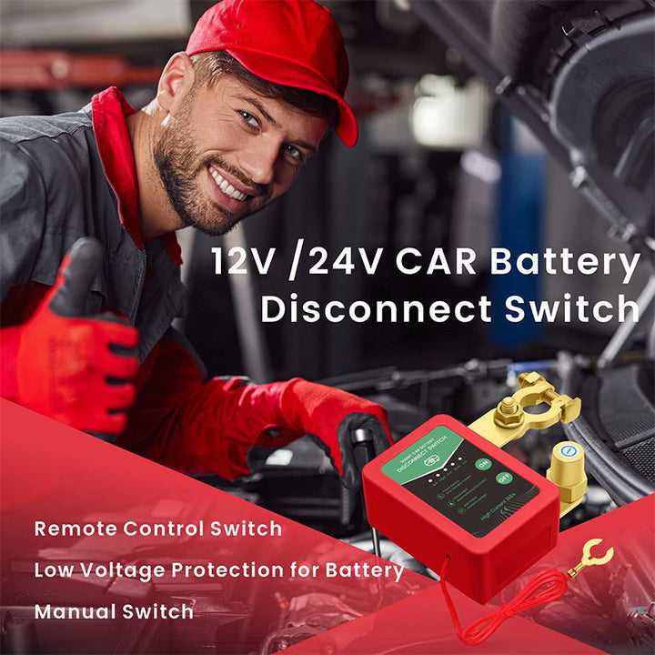 ⚡ Begränsad tid 50% rabatt 🔋🚗 12V/24V Fjärrstyrd bilbatteri avstängningsbrytare | Stöldskydd & energibesparande design ✅🔝