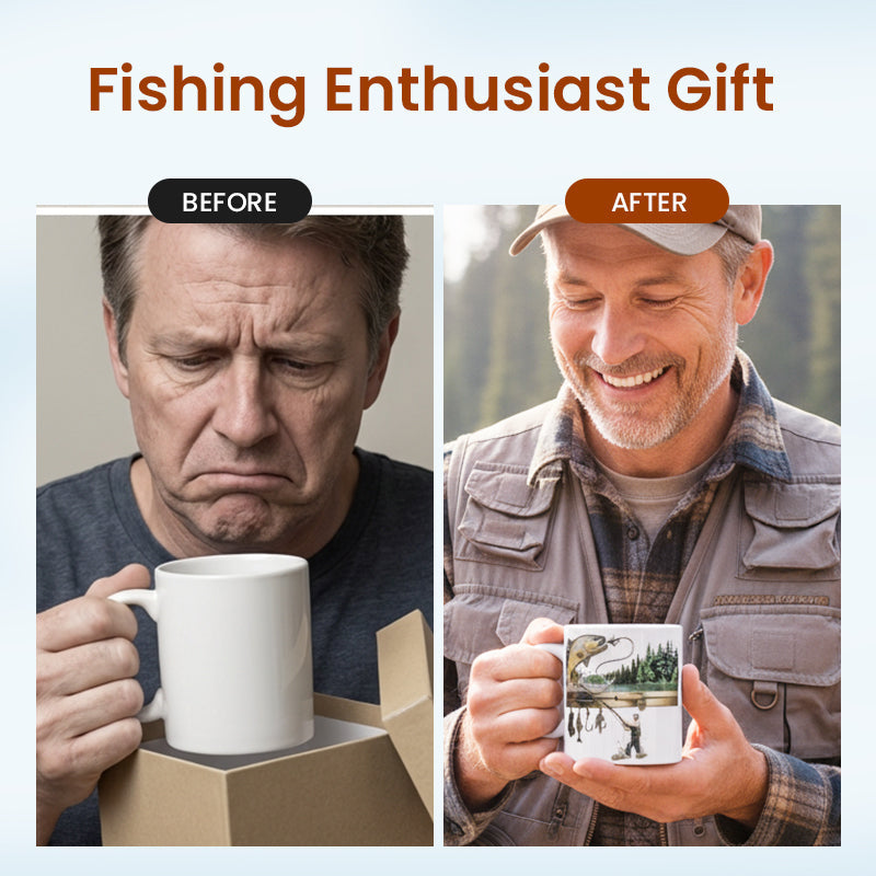 🎣Keramisk kaffekopp med fisketema