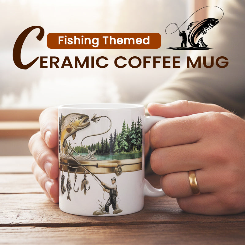 🎣Keramisk kaffekopp med fisketema