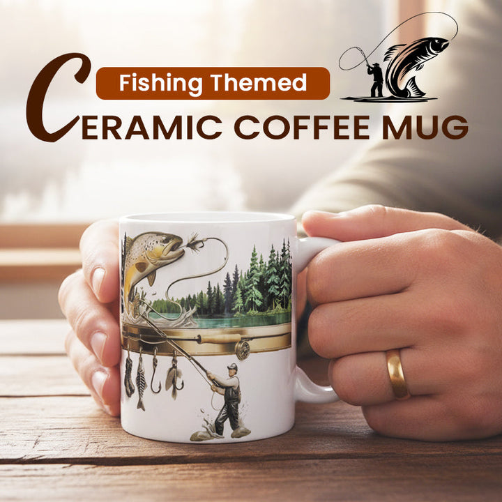 🎣Keramisk kaffekopp med fisketema