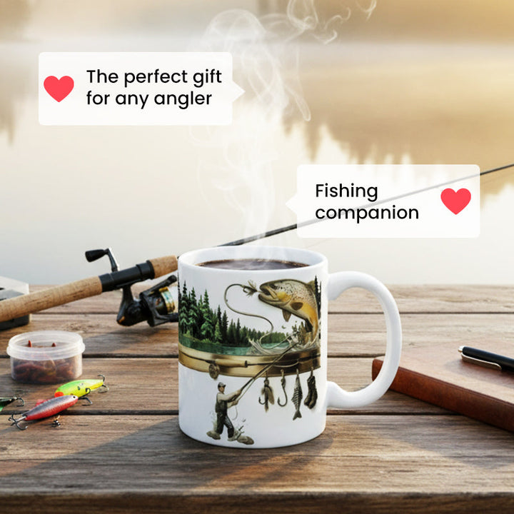 🎣Keramisk kaffekopp med fisketema