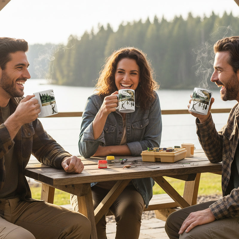 🎣Keramisk kaffekopp med fisketema