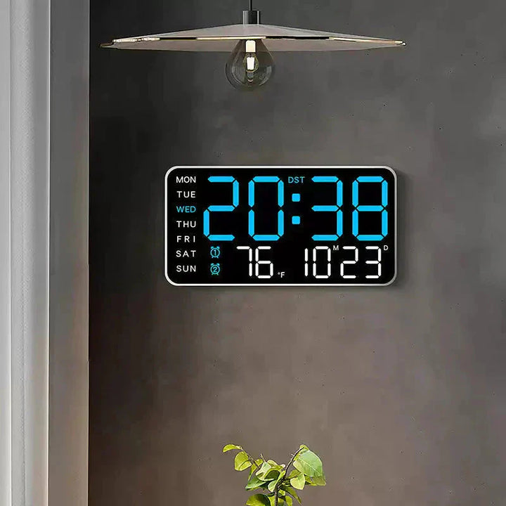 ⏰ Endast nu 50% rabatt!🔥Stor digital väggklocka med LED-display, datum och termometer
