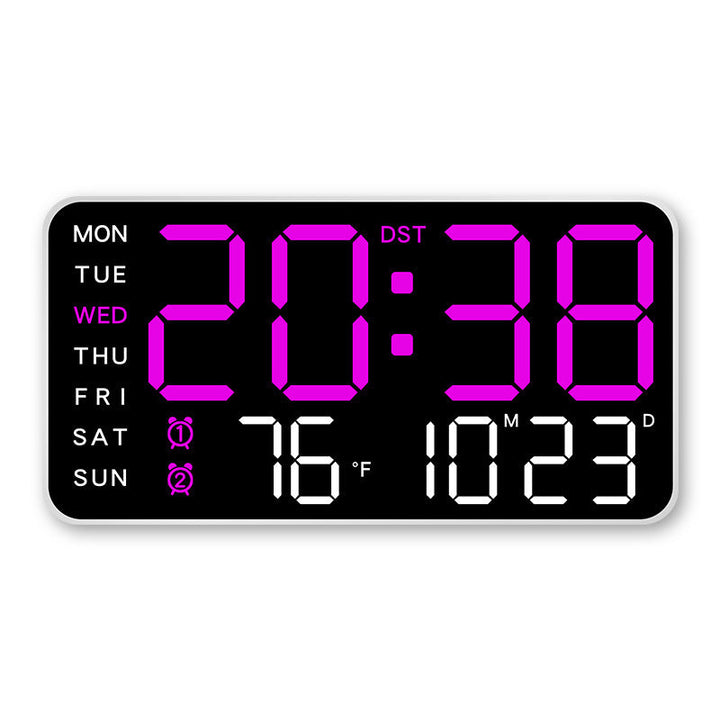 ⏰ Endast nu 50% rabatt!🔥Stor digital väggklocka med LED-display, datum och termometer