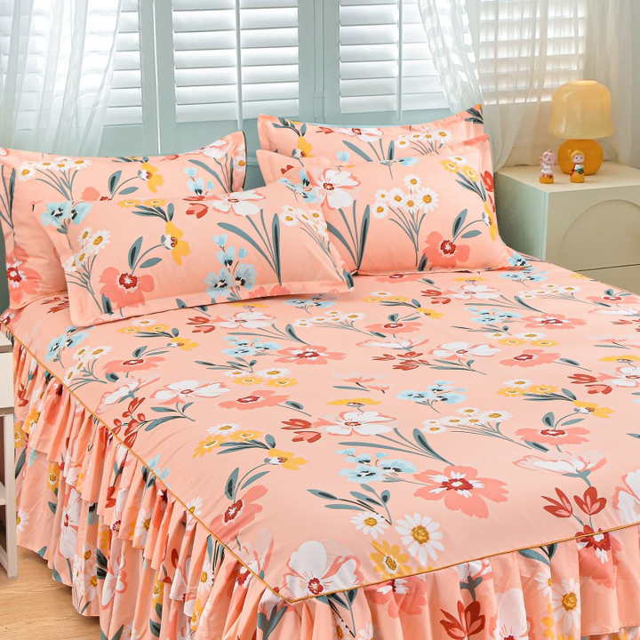 🛏️50% RABATT!🎀3-delat Volangsängkjol – Elegant Design, Fullständigt Skydd & Universell Passform 🛌