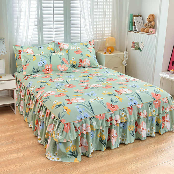 🛏️50% RABATT!🎀3-delat Volangsängkjol – Elegant Design, Fullständigt Skydd & Universell Passform 🛌