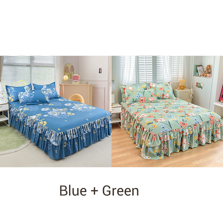 🛏️50% RABATT!🎀3-delat Volangsängkjol – Elegant Design, Fullständigt Skydd & Universell Passform 🛌