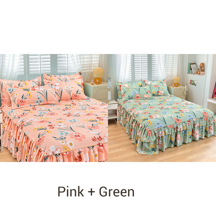 🛏️50% RABATT!🎀3-delat Volangsängkjol – Elegant Design, Fullständigt Skydd & Universell Passform 🛌