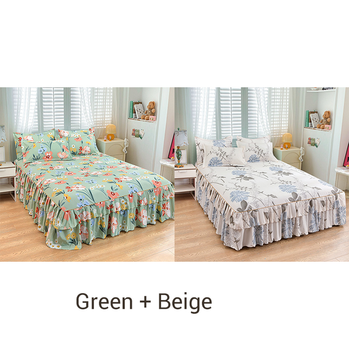 🛏️50% RABATT!🎀3-delat Volangsängkjol – Elegant Design, Fullständigt Skydd & Universell Passform 🛌