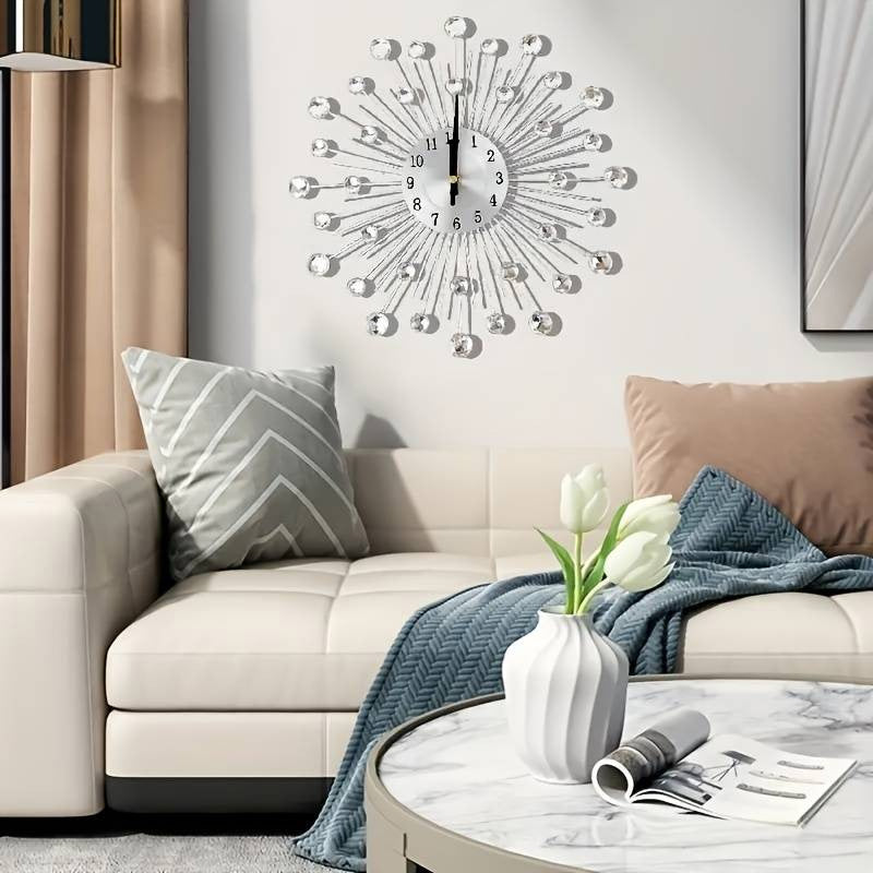 ✨60% RABATT🕰️ Kreativ väggklocka i strass – Tyst, minimalistisk lyx för vardagsrum, matsal och entré! 💎🏡