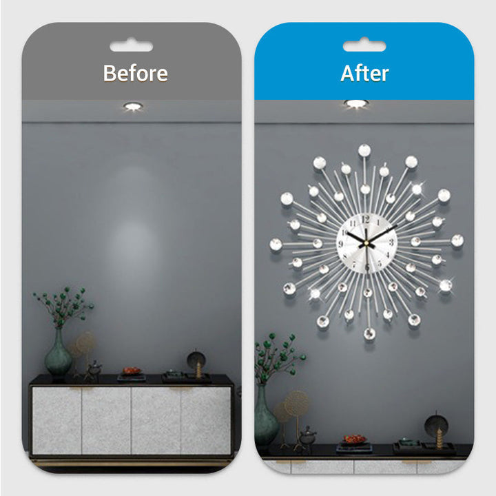 ✨60% RABATT🕰️ Kreativ väggklocka i strass – Tyst, minimalistisk lyx för vardagsrum, matsal och entré! 💎🏡