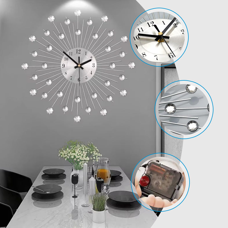 ✨60% RABATT🕰️ Kreativ väggklocka i strass – Tyst, minimalistisk lyx för vardagsrum, matsal och entré! 💎🏡