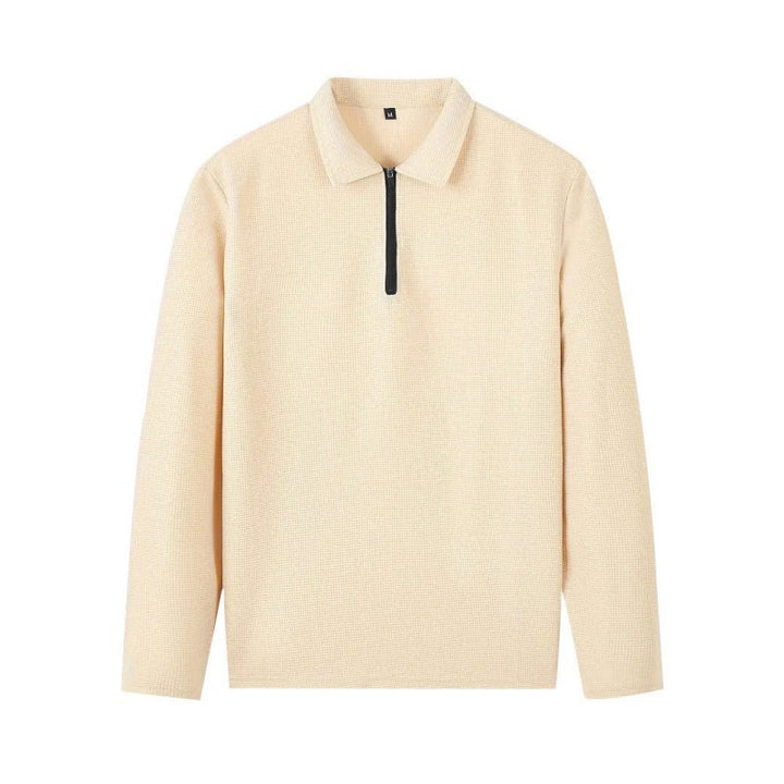 Nu 50 % vårrabatt💥Waffle Tie-Neck Sweater & Straight Leg Pants – Everyday Comfort Set for Men👕👖A set that is comfortable, but not sloppy