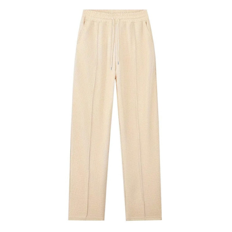 Nu 50 % vårrabatt💥Waffle Tie-Neck Sweater & Straight Leg Pants – Everyday Comfort Set for Men👕👖A set that is comfortable, but not sloppy