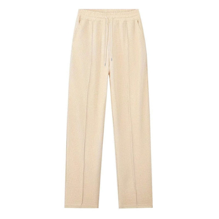 Nu 50 % vårrabatt💥Waffle Tie-Neck Sweater & Straight Leg Pants – Everyday Comfort Set for Men👕👖A set that is comfortable, but not sloppy