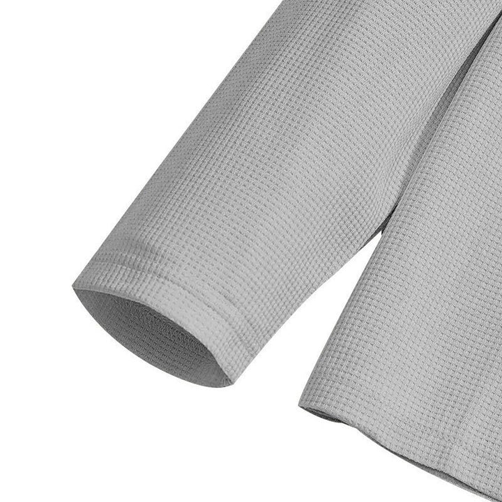 Nu 50 % vårrabatt💥Waffle Tie-Neck Sweater & Straight Leg Pants – Everyday Comfort Set for Men👕👖A set that is comfortable, but not sloppy